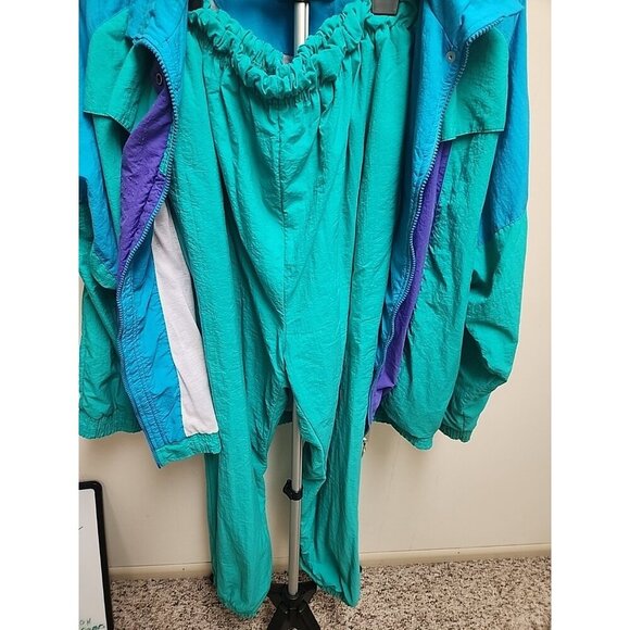 Vintage 80s Casual Isle Color Block Neon Track Suit Size XL Excellent Condition - Picture 11 of 13